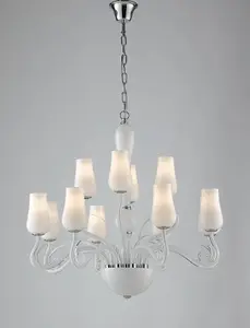 Luminosa ANGEL 12 Light Chandeliers with Shades White 80x70cm