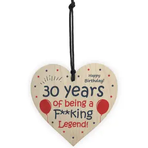 Funny 30th Birthday Gift Wood Heart Dad Mum Sister Brother Birthday Gift Keepsake