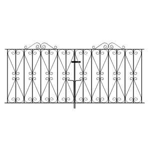 REGA Metal Scroll Double Driveway Garden Gate 2134mm GAP x 914mm High RDZP10