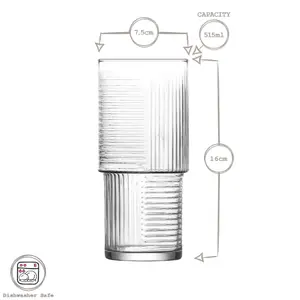 LAV Helen Stacking Highball Glasses - 515ml - Pack of 12