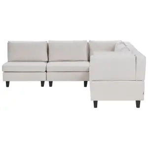 Corner Sofa UNSTAD Light Beige Fabric Left Hand