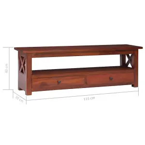 Berkfield TV Cabinet Brown 115x30x40 cm Solid Mahogany Wood