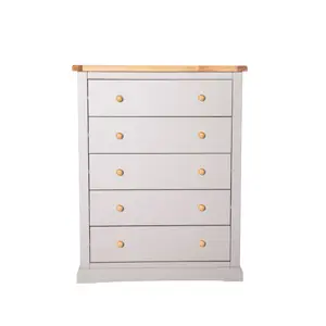 Loreo 5 Drawer Chest of Drawers Wood Knob