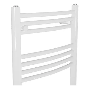 Rinse Curved Bathroom Heated Towel Rail Warmer Radiator Central Heating White - 1000x500mm