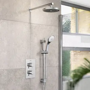 Bristan Divine Gloss Chrome effect Recessed Thermostatic Mixer Multi head shower