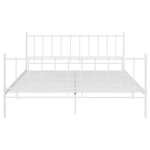 Berkfield Bed Frame White Metal 140x200 cm