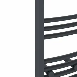 Rinse Curved Bathroom Heated Towel Rail Ladder Radiator Anthracite 600x300mm