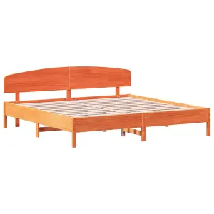 Berkfield Bed Frame without Mattress Wax Brown 200x200 cm Solid Wood Pine