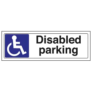 Disabled Parking Space Notice Sign - Adhesive Vinyl - 300x100mm (x3)