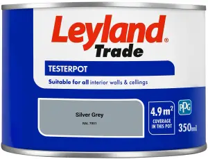 Leyland Trade Vinyl Matt Walls & Ceilings Emulsion Paint Silver Grey (RAL 7001) 350ml Tester