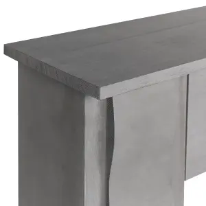 Beliani Retro Fireplace Mantel MANDRE Grey