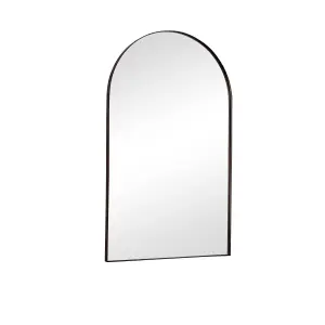 Melody Maison Large Framed Black Arched Mirror 100cm x 60xcm