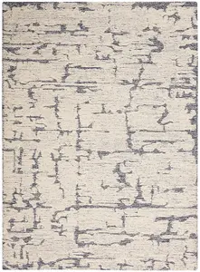 Blue Abstract Handmade Luxurious Modern Wool Rug For Bedroom & Living Room-259cm X 351cm