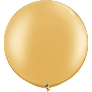 Latex Metallic Anniversary Balloons Gold (One Size)