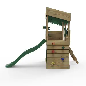 Rebo Children's Wooden Lookout Tower Playhouse with 6ft Slide