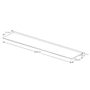 AVF 120cm Floating Glass Shelf - Black