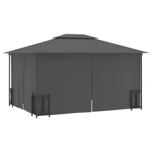 Berkfield Gazebo with Sidewalls&Double Roofs 3x4 m Anthracite