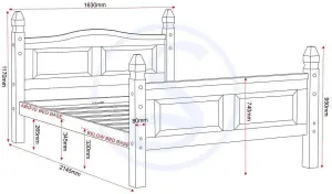 Corona 5ft Bed High Foot End in Distressed Waxed Pine 2 Man Delivery