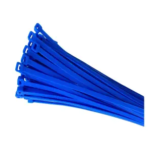 100 x Fluorescent Blue Cable Ties 200 x 4.8mm / Extra Strong Zip Tie Wraps