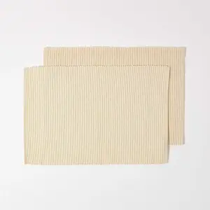 Homescapes Cotton Plain Cream Pack of 2 Placemats