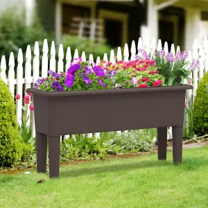 Costway 2 PCS Raised Garden Beds Outdoor Plastic Planter Box w/ Detachable Legs