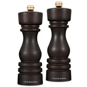 Cole & Mason London Chocolate Wood Salt & Pepper Mill Set 180mm