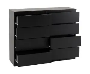 Malvern 8 Drawer Chest Black Recessed Handles