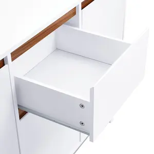 White Storage Sideboard with Drawer W 1200 x D 400 x H 860 mm