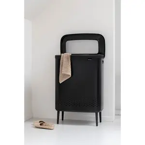 Brabantia Bo Hi 2 x 45 Litre Laundry Bin Matt Black