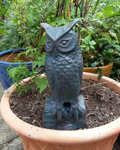 Long Eared Owl Garden Sculpture Outdoor Figurine