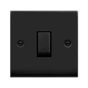 Matt Black 1 Gang 20A Ingot DP Switch - Black Trim - SE Home