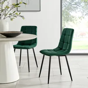 Luxurious Emerald Green Velvet Dining Chair - Zurich Collection