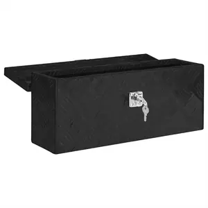 Berkfield Storage Box Black 50x20.5x15 cm Aluminium