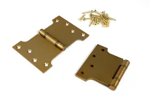 From The Anvil Satin Brass 4" x 4" x 6" Parliament Hinge (pair) ss