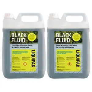 Liquipak Black Fluid Outdoor Cleaner & Deodoriser Concentrated Formula 2x5L