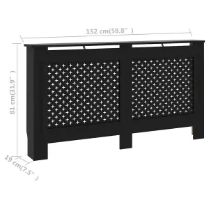 Berkfield Radiator Cover Black 152x19x81 cm MDF