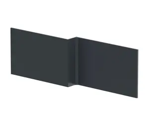 1700mm Square MDF Reversible Shower Bath Front Panel - Soft Black