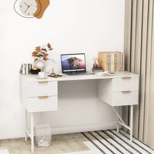 Costway Home Office Desk Computer Desk Study Writing Table PC Workstation W/ 4 Drawers