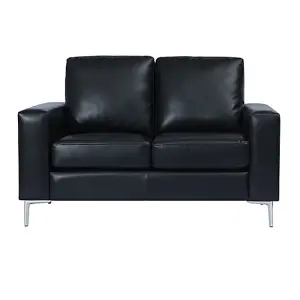 Baltic Faux Leather 2 Seater Sofa In Black