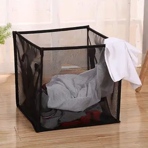 3x Foldable Mesh Washing Basket Bag Laundry Storage Collapsible Boxes