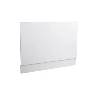 Rinse Bathrooms Modern Bathroom High Gloss White 750 mm Wrapped Wood Bath End Panel