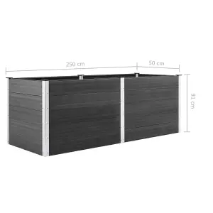 Berkfield Garden Raised Bed 250x50x91 cm WPC Grey