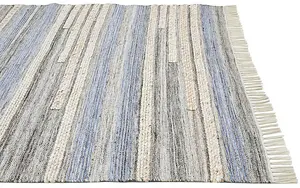 Vian Rectangular Shaped Hand Woven Kilim - Pet Yarn - L290 x W200 x H1 cm - Blue