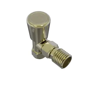 Rinse Bathrooms Angled Towel Radiator Valves Round 15mm for Towel Rail Radiator Brushed Brass