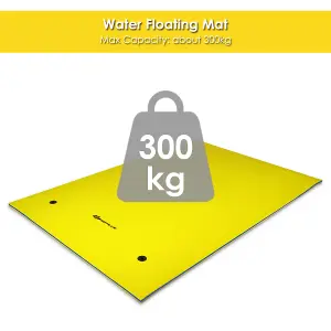 Costway 3 Layer Floating Water Mat Buoyancy Pad Swimming Pool Float Mat W/Rope