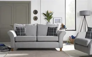 Hugo Fabric 3 Seater Scatter Back Sofa Cream Scs Living