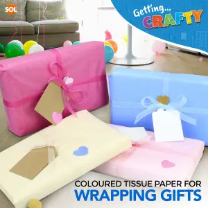 240pk Coloured Tissue Paper For Wrapping Gifts, Craft, Arts, Gift Boxes & Bags Paper Sheets for Packaging