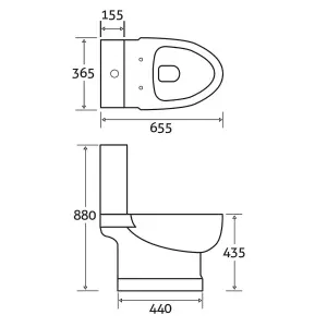 Sylvan Close Coupled Toilet with Soft Closing Seat