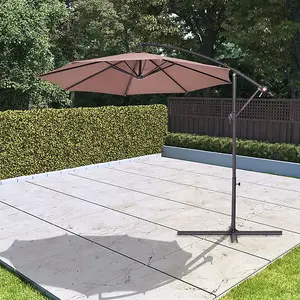 BillyOh 2.7m Garden Parasol Cantilever 6 Ribs with Crank and Tilt - Tan