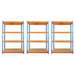 3 Bays of 4 Tier Extra Heavy Duty Storage Racking 1800h x 1200w x 450d mm 300kg